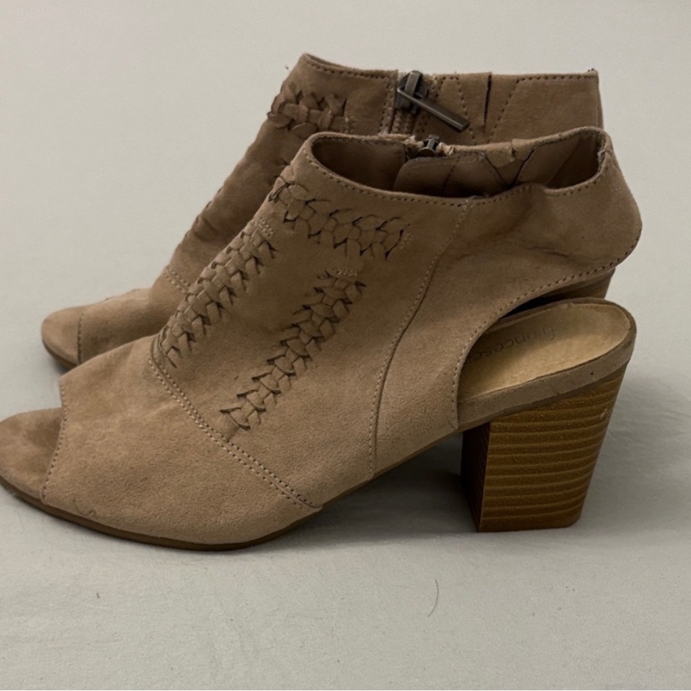 Francesca's Collections Brown Peep-Toe Heeled Boots - Picture 5 of 9